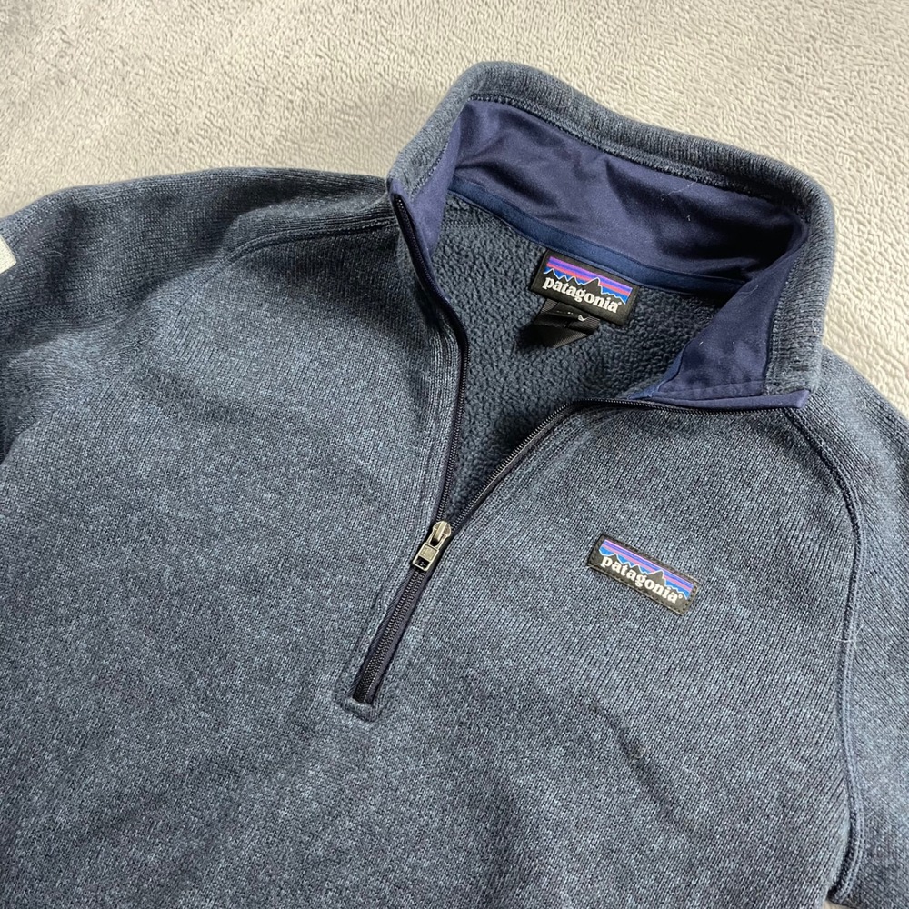 Patagonia Mens Better Sweater 1/4-Zip Fleece Pullover Blue Lake Tahoe 25617 M